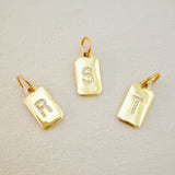 Initial Edge Square Seamless Clip Charm