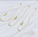 Clover Clasp Genuine Pearl Necklace