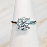 Paved Halo Solitaire Moissanite Ring