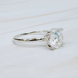 Paved Halo Solitaire Moissanite Ring