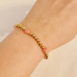 Golden Beads Stone Stretch Bracelet