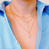 Bezel Crystals Layered Chain Necklace