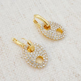 Paved Horse Bit Dangle Earrings