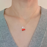 Jewel Cherry Pendant Necklace