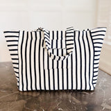 Oversized beach bag made from plush terry cloth material, designed with sturdy handles and a spacious interior—perfect for carrying towels, swimwear, and summer essentials in cozy, absorbent style.