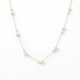 Pearl necklace on a white background