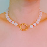 Delicate necklace featuring soft milk-toned stone beads—offering a moonlit, earthy elegance perfect for everyday or layered looks