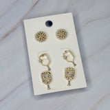 Pickle Ball Earrings Set Of 3