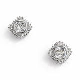 Set of two hexagon-shaped scarf magnetic brooch pins or earrings with a modern, abstract design. Each brooch features a sleek finish and sculptural angles, offering a stylish and functional accent for securing scarves or accessorizing garments.