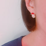 Festive stud earrings set with Santa and Christmas stocking designs – whimsical holiday charm