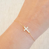 Shiny Side Hanging Cross Bracelet