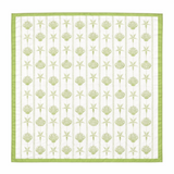 Patterned fabric with shell and starfish design on a white background