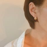 Sparkle Over Heart Stud Earrings