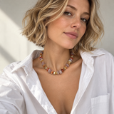 Ellison + Young Terra Luxe Mixed Stone Bead Necklace