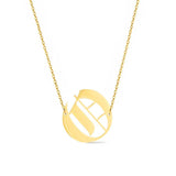 Gold-tone chain necklace featuring a bold Gothic-style initial charm that hangs asymmetrically to the side, adding a vintage-inspired yet edgy detail to your layered look.