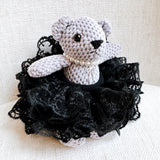 Adorable bag charm featuring a ballerina bear dressed in a tutu with a scrunchie-style attachment—adding a whimsical and playful touch to any bag or backpack.