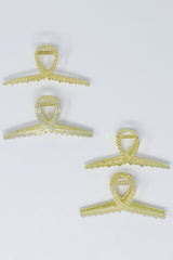 Ensemble de griffes à cheveux avec pierres précieuses dorées