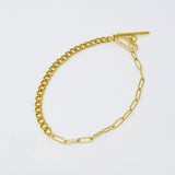 Tobillera Glam con cadena mixta
