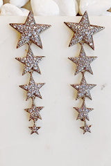 Boucles d'oreilles pendantes cinq étoiles