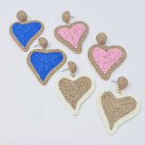 Pendientes de rafia con corazón Sunny Days