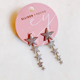 Boucles d'oreilles pendantes cinq étoiles