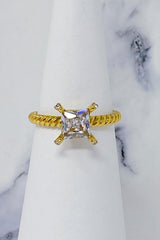 Braided Single Stone Ring