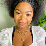 Collar con colgante de cruz cableado