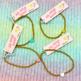 So Very Loved Heart Gold Beaded Stretch Bracelet