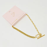 Tobillera Glam con cadena mixta