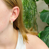 Boucles d'oreilles Huggie triple brillance