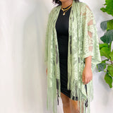 Kimono élégant à franges en dentelle