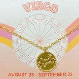 Astronomical Glam Zodiac Constellation Medallion Necklace