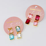 Boucles d'oreilles princesse à double bijou