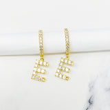Crystal Initial Drop Earrings