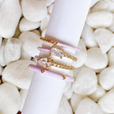 Juego de 4 anillos con glamour pastel