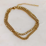 Bracelet de cheville à double chaîne