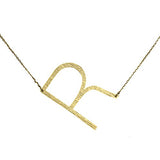 Gold initial necklace for women, Letter R necklace, initial pendant, personalized necklaces from Online Jewelry Boutique Ellison + Young