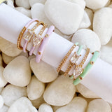 Juego de 4 anillos con glamour pastel