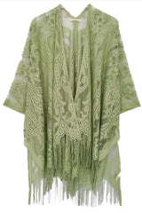 Kimono élégant à franges en dentelle