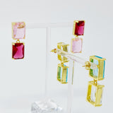 Boucles d'oreilles princesse à double bijou