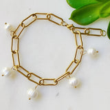 Pulsera de cadena de perlas de agua dulce