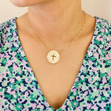 Collier Croix Cercle Brillant