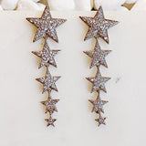 Boucles d'oreilles pendantes cinq étoiles
