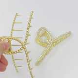 Ensemble de griffes à cheveux avec pierres précieuses dorées