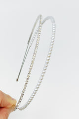 Diadema Dúo De Perlas Y Diamantes