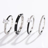 Juego de 4 anillos con glamour pastel