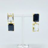 Boucles d'oreilles princesse à double bijou