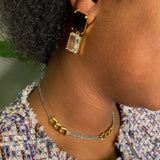 Boucles d'oreilles princesse à double bijou
