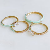 Juego de 4 anillos con glamour pastel