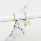 Crystal Initial Drop Earrings